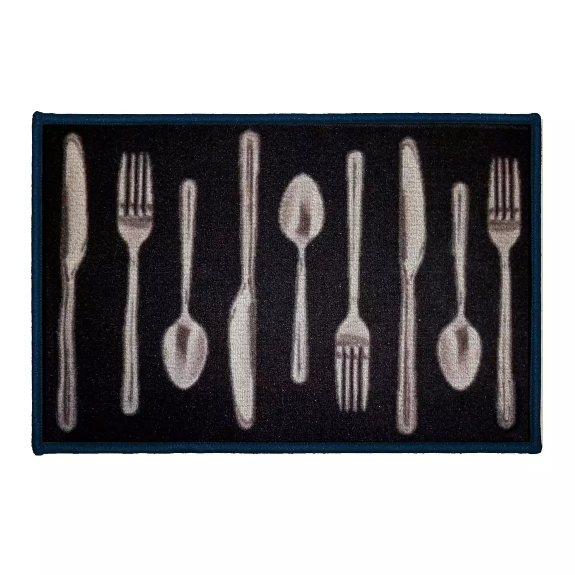 Tapis de cuisine (60 cm) Couverts Noir