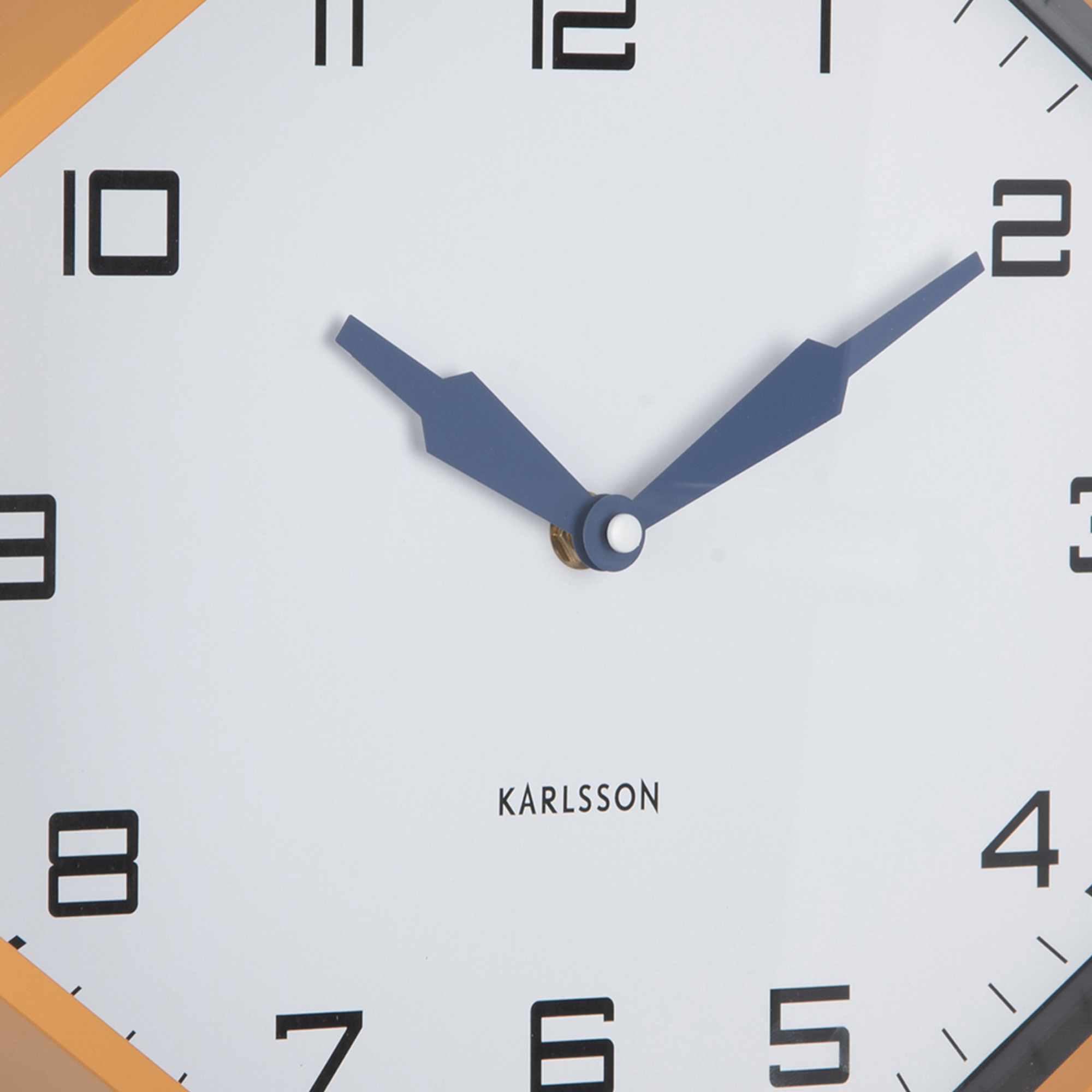 Wandklok Modern Factory Octagon Oker geel