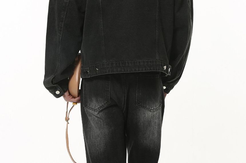 FAERIS - Denim jack met rits en studs