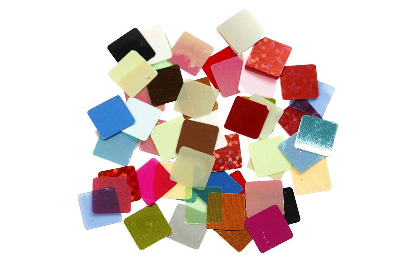 Mosaikplatten 10 x 10 mm 250 g, Sortierte FarbenFolienmosaik