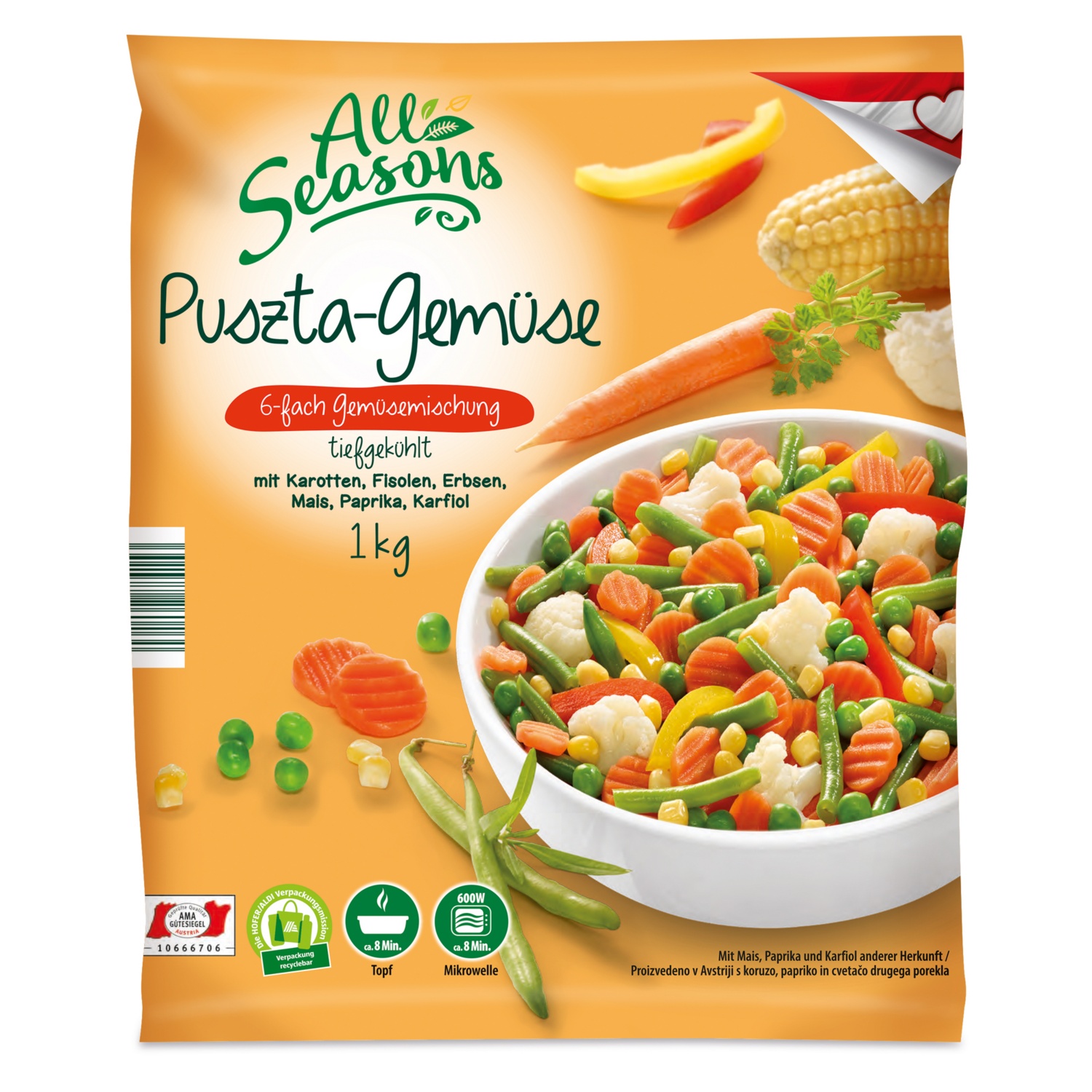 ALL SEASONS Gemüsemischung, Puszta Gemüse 1 kg