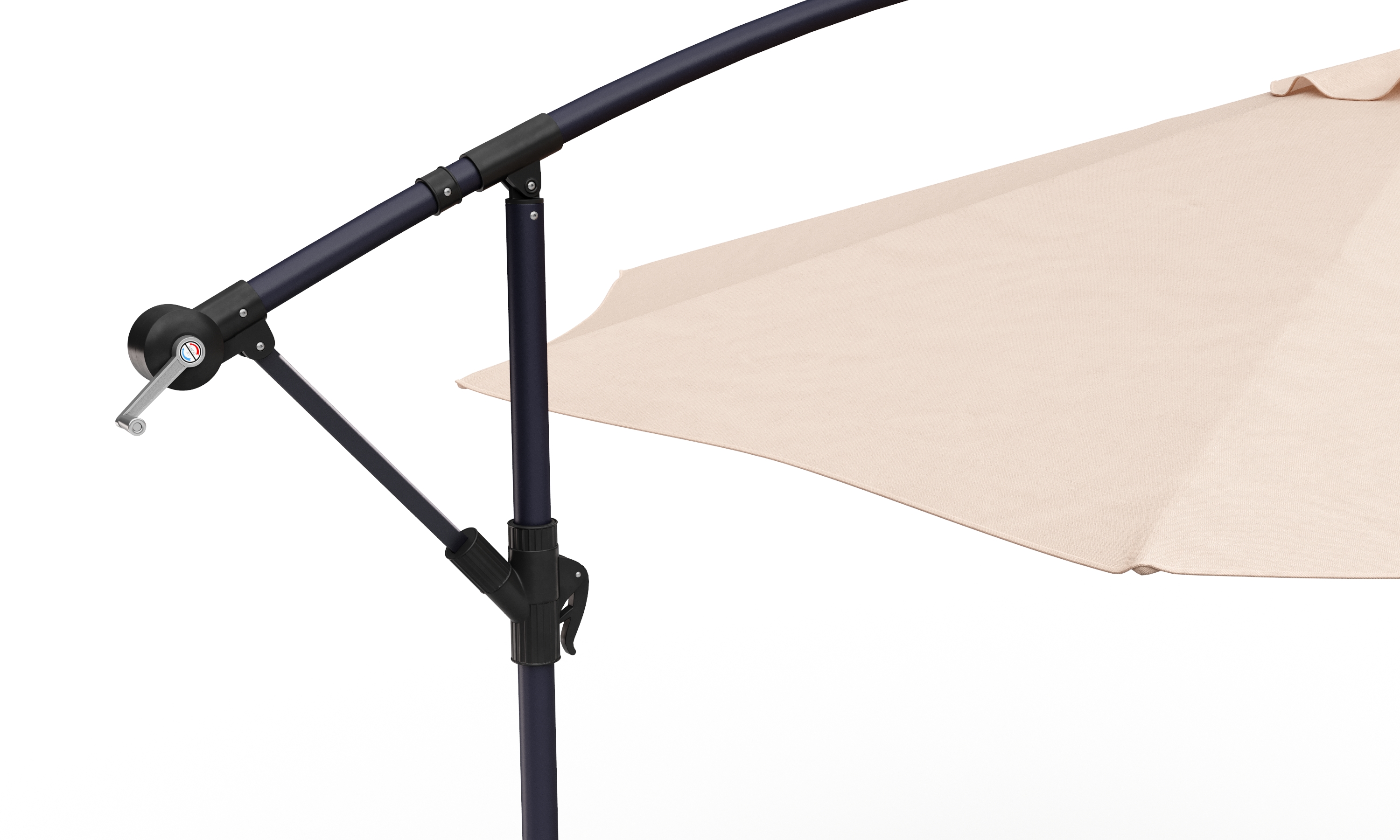 Sonnenschirm Ampelschirm BAY mit LED 350 cm braun