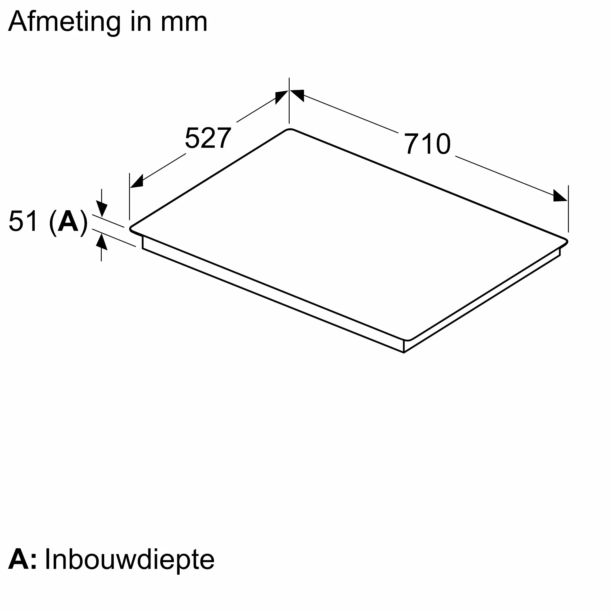 Serie 6 Inductiekookplaat 70 cm opbouwmontage met rand
