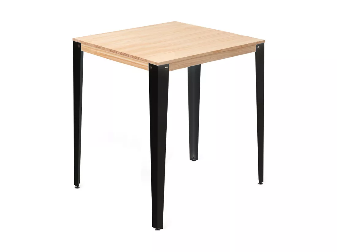 Table Mange debout Lunds 59x59x110cm Noir-Naturel. Box Furniture