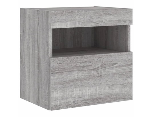 VIDAXL - Elément suspendu Meuble tv mural avec lumières led sonoma gris 40x30x40 cm