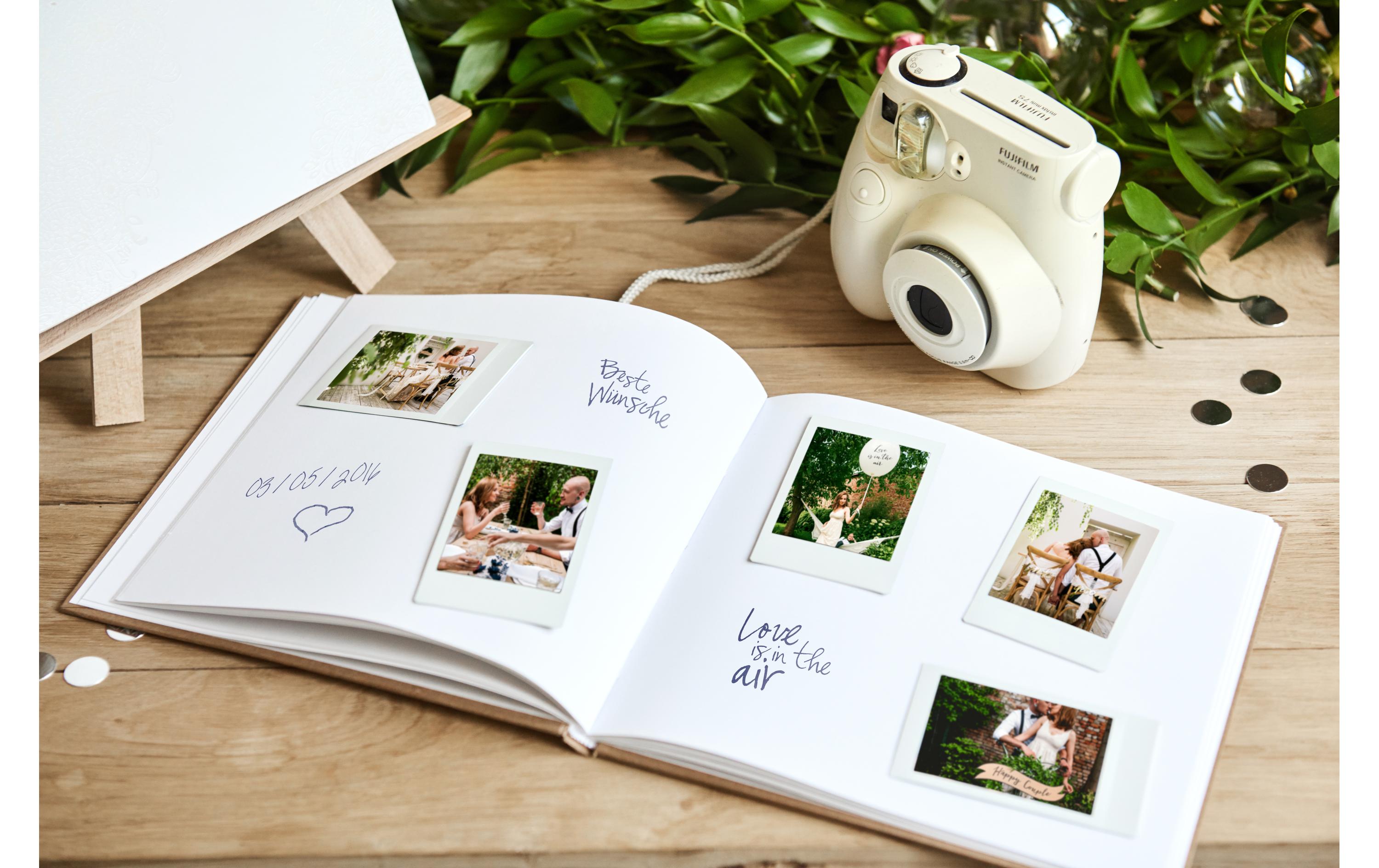 Gästebuch Herz 20.5 x 20.5 cm, Braun/GoldGuest book als Erinnerung an die Hochzeit, den Geburtstag, die Einweihungsfeier oder die Babyshower