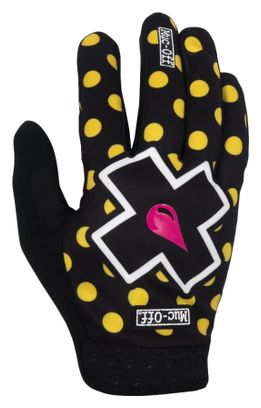 Gants Longs VTT Muc-Off Polka Jaune / Noir