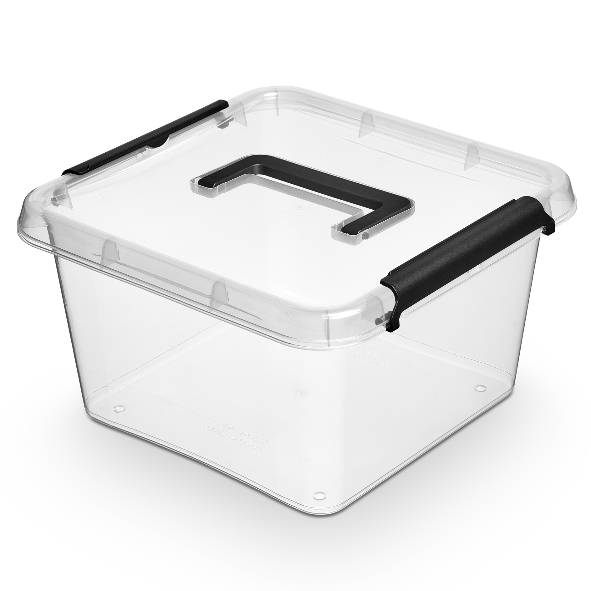 Aufbewahrungsbox mit Henkel - transparent - 9 Liter