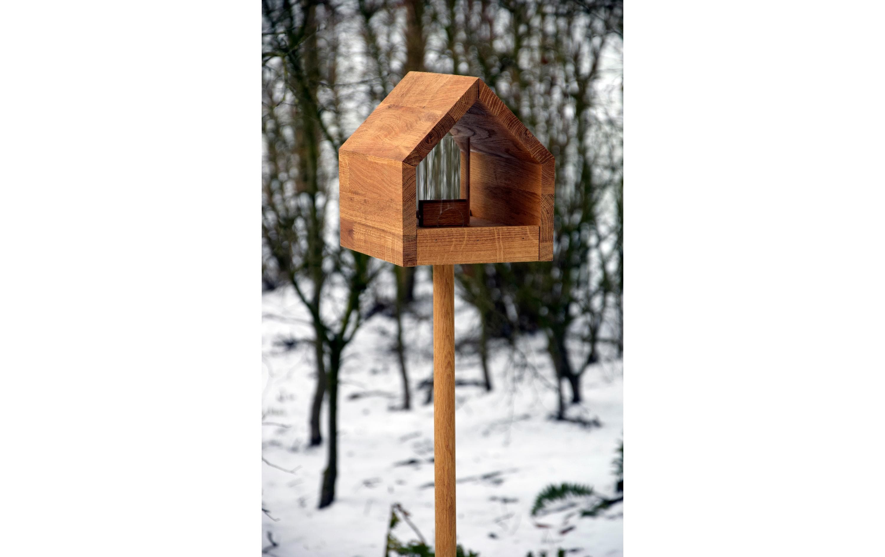 Vogelfutterhaus Bauhaus I, 20.5 x 28 x 23.5 cm, HolzVogelhaus mit Ständer