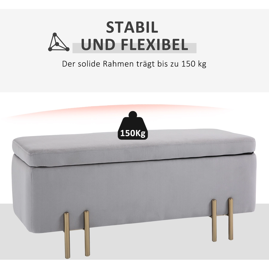 HOMCOM Sitzbank im elegantem Design hellgrau