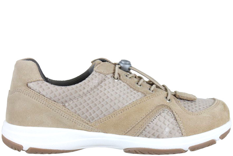 NEW FEET SKO I SANDFARVET NUBUCK OG TEKSTIL