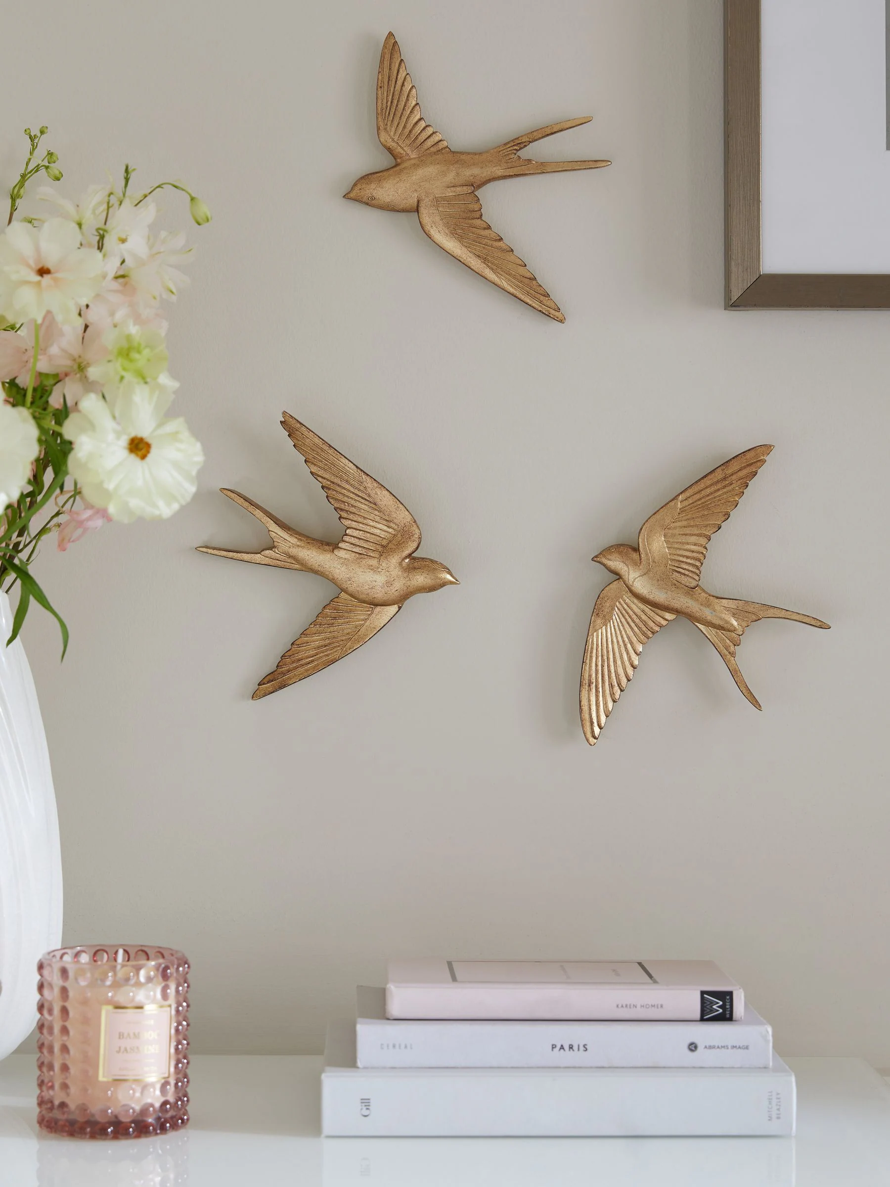 Set van 3 wanddecoraties met zwaluwen