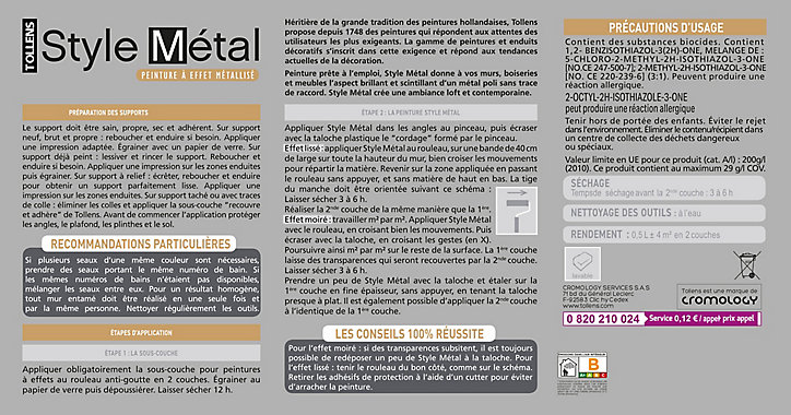 Peinture à effet métalisé Nickel 500ML