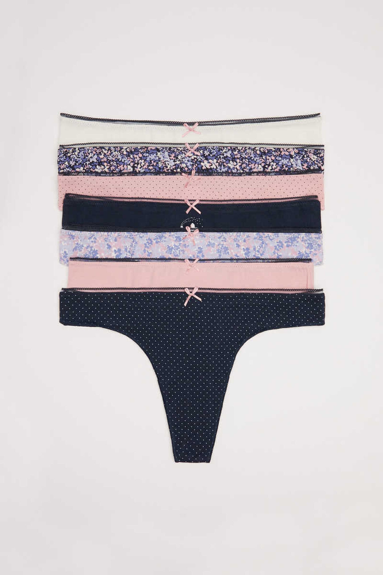 Pacote com 7 tangas de algodão estampadas