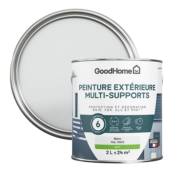 Peinture extérieure multi-supports GoodHome blanc RAL 9003 2L