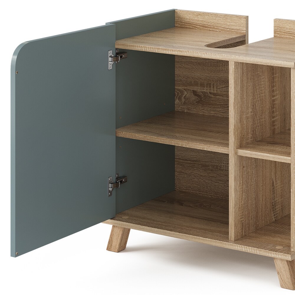 Vicco Waschbeckenunterschrank Karen Sonoma Mintgrün 60 x 65 cm Tür offene Fächer