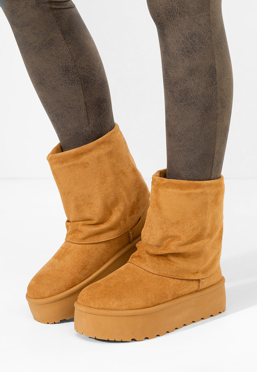 Bottes à plateforme chameau Janesia
