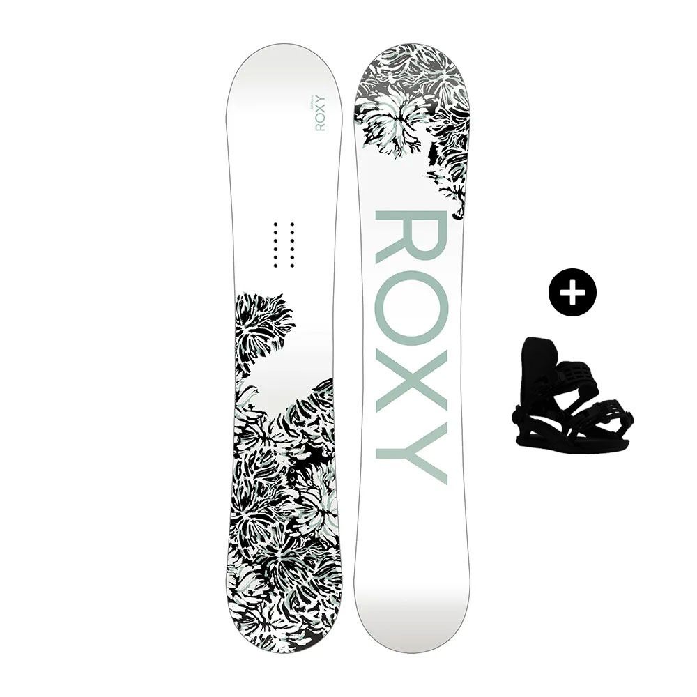 Roxy RAINA 2023 - Pack snowboard all mountain Femme white/black/white/black