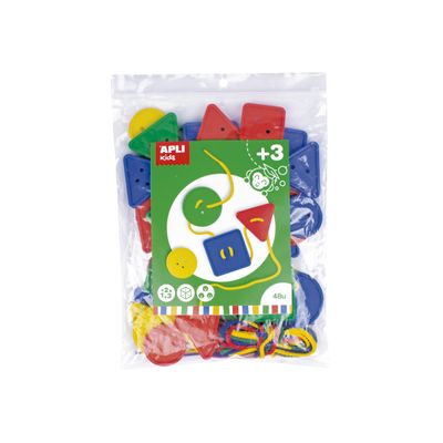 Apli Kids - 48 boutons enfilables - couleurs assorties