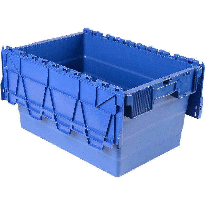 Bac de stockage navette avec couvercle en plastique bleu