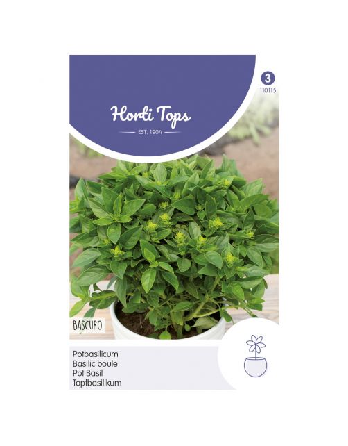 Hortitops Pot-Basilicum Bascuro Griekse Donkergroene - Kruidenzaden - 1.5 g