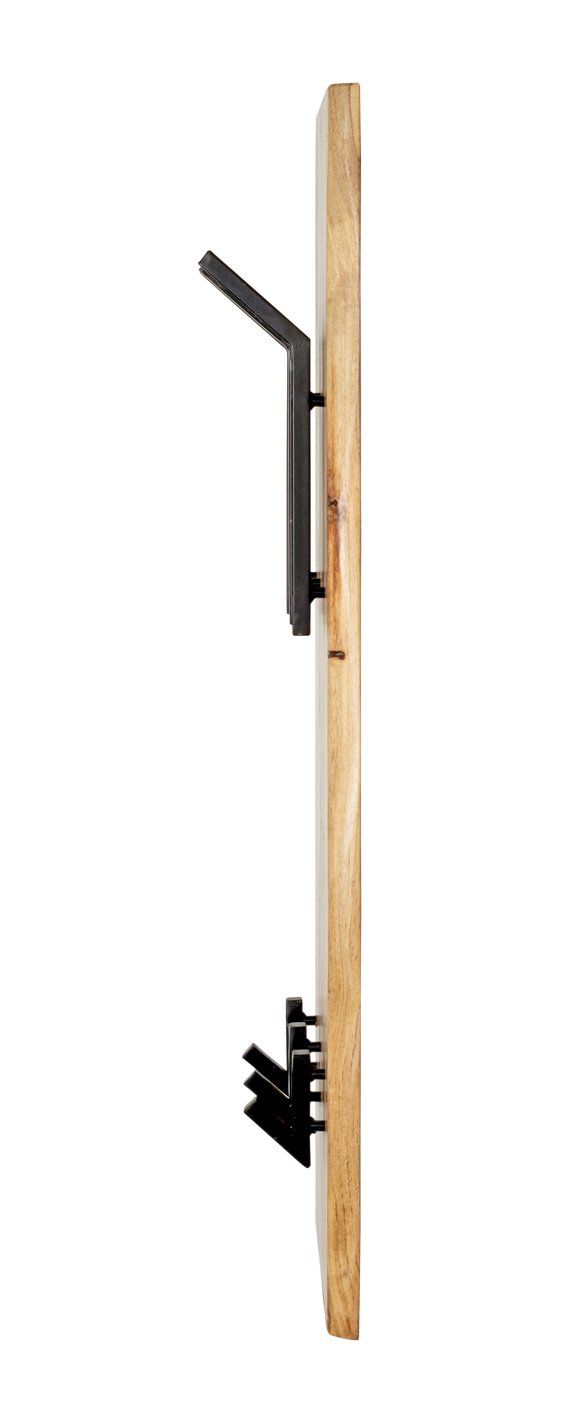 Wandgarderobe 36 x 100 cm Akazie Massivholz/schwarz