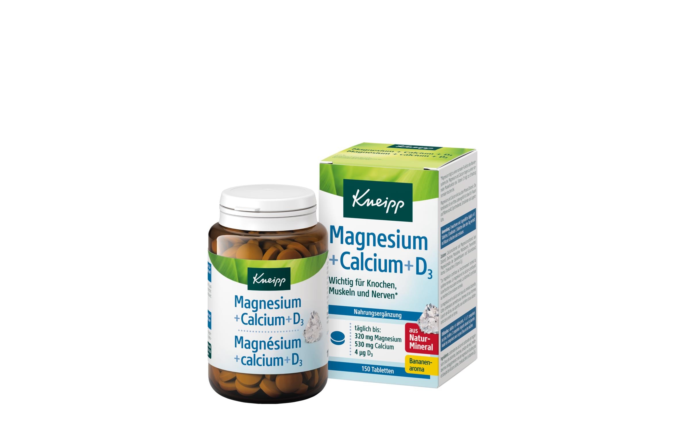 Brausetablette Magnesium + Calcium und Vitamin D3 MagnesiumMagnesiumpräparat trägt zur Erhaltung normaler Knochen bei