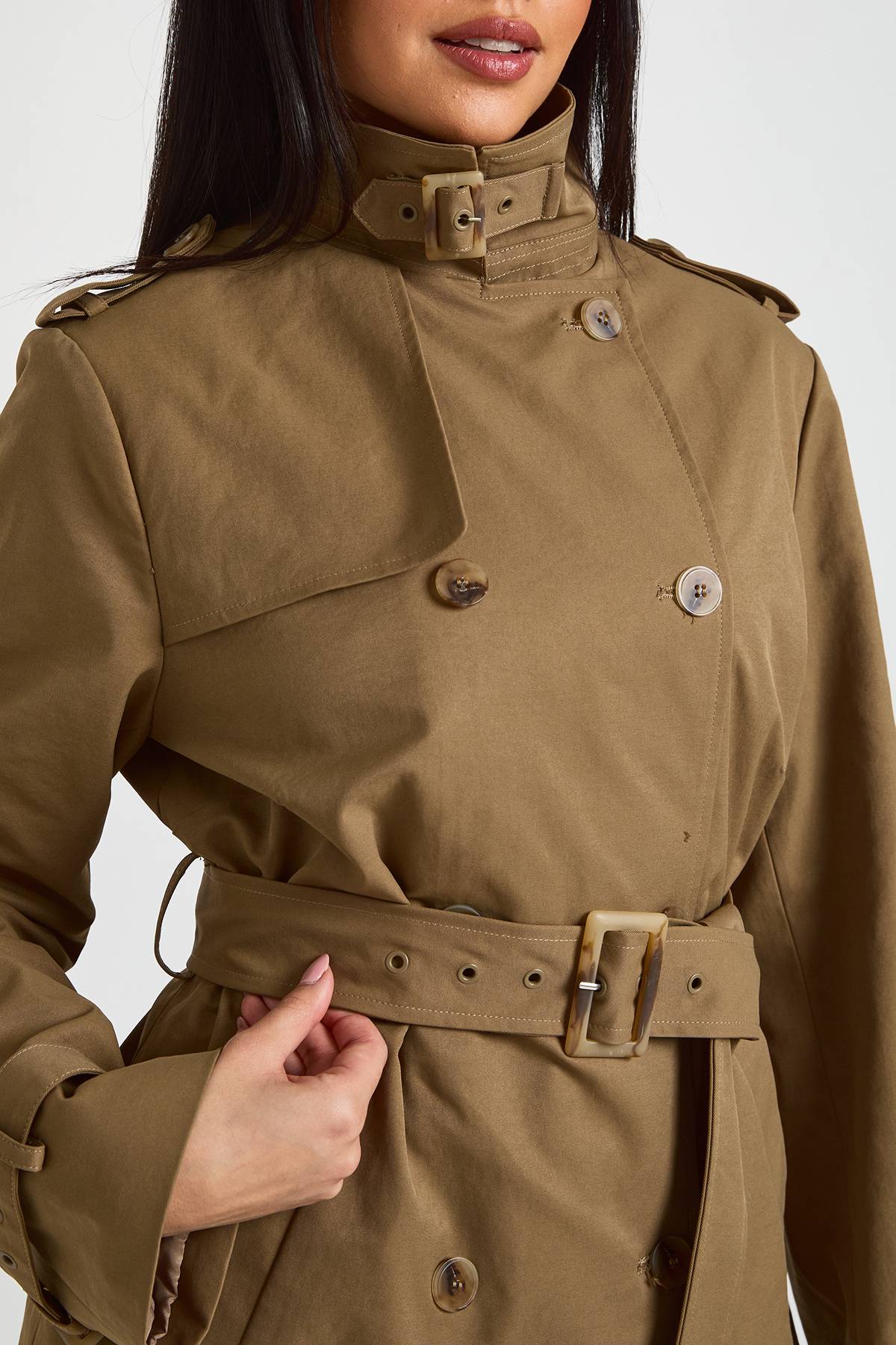boohoo Trench Court Utilitaire Ceinturé