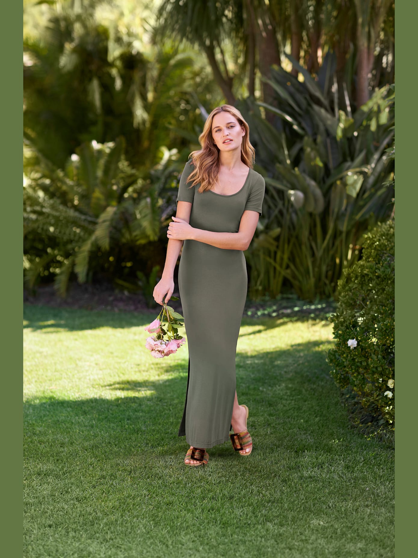 Robe en jersey coupe longue tendance, idéale pour l'été