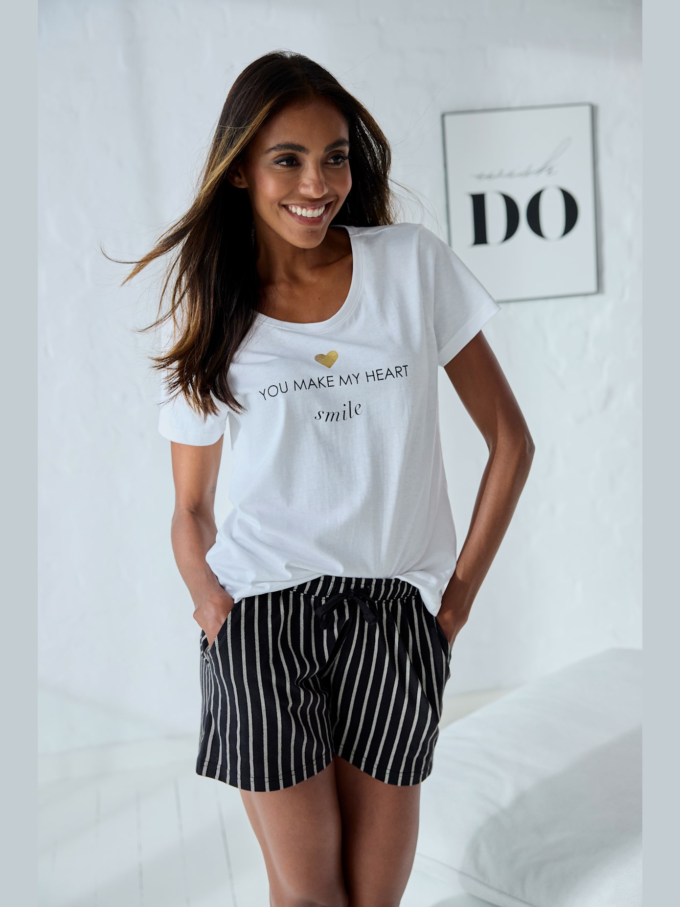 T-shirt à manches courtes avec imprimé devant