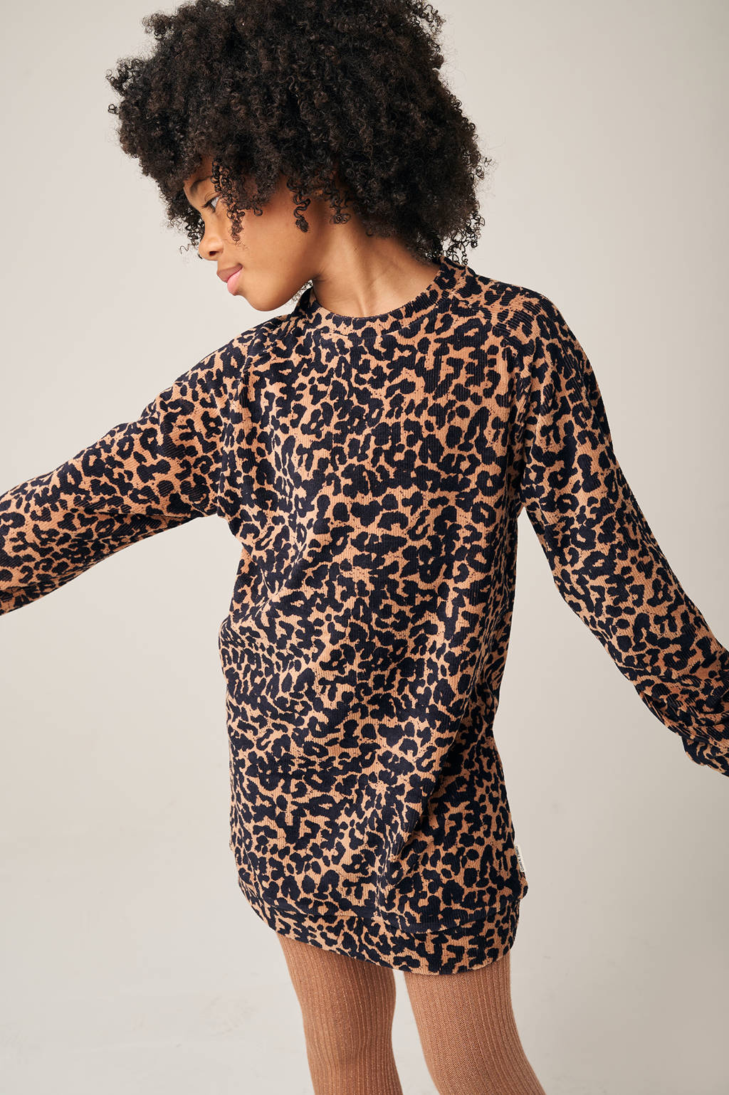 Tumble 'n Dry T-shirtjurk La Norma met dierenprint bruin/zwart