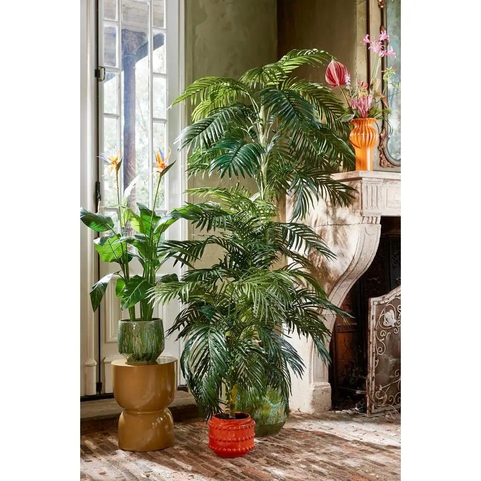 Mica Decorations Boaz Bloempot - H19 x Ø22 cm - Keramiek - Oranje