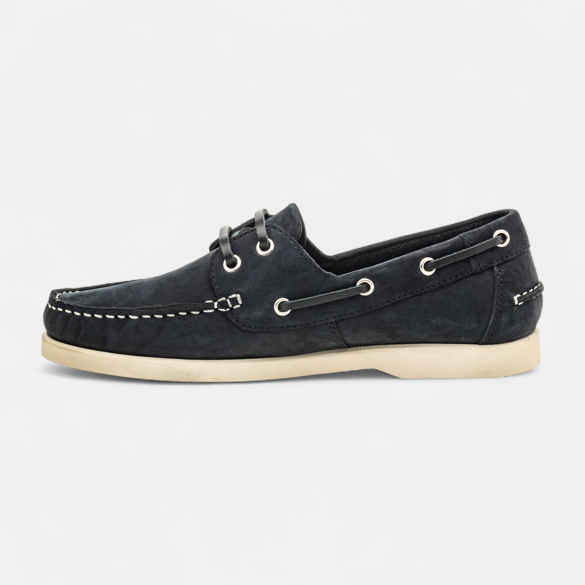 Chaussures bateau Femme en cuir bleu marine