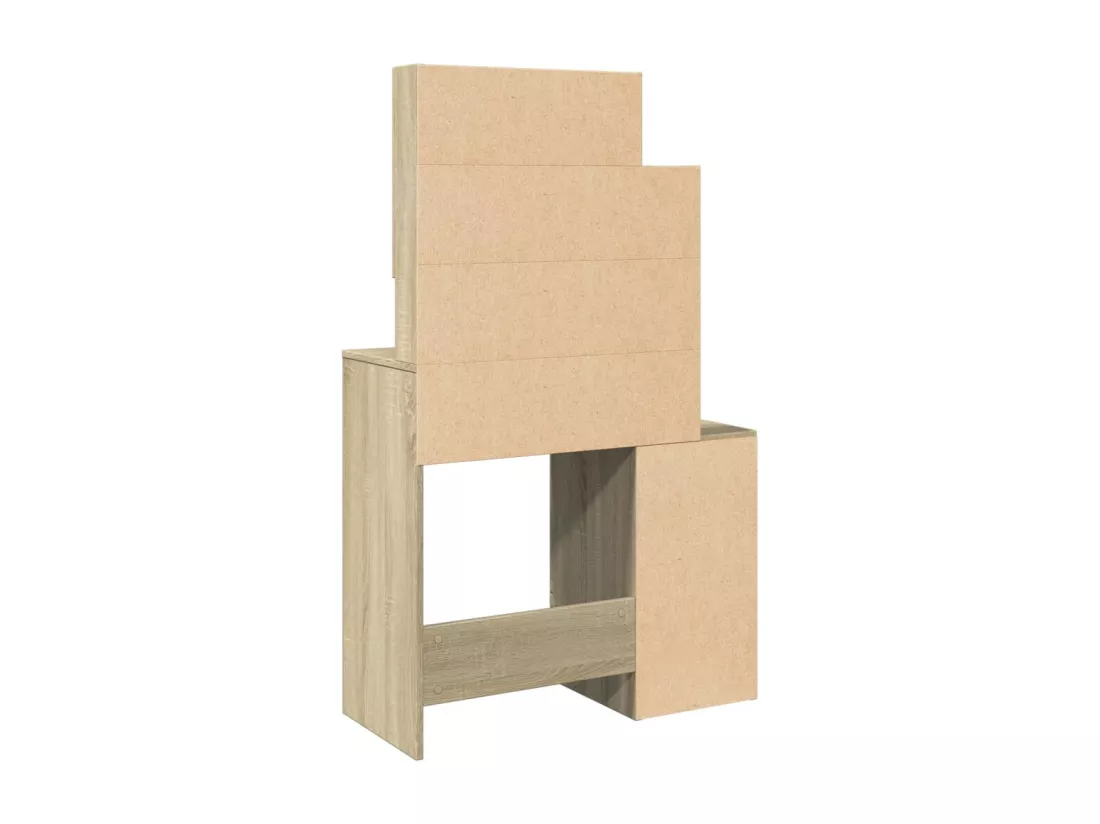 Coiffeuse avec armoire chêne sonoma 80x35x132 cm