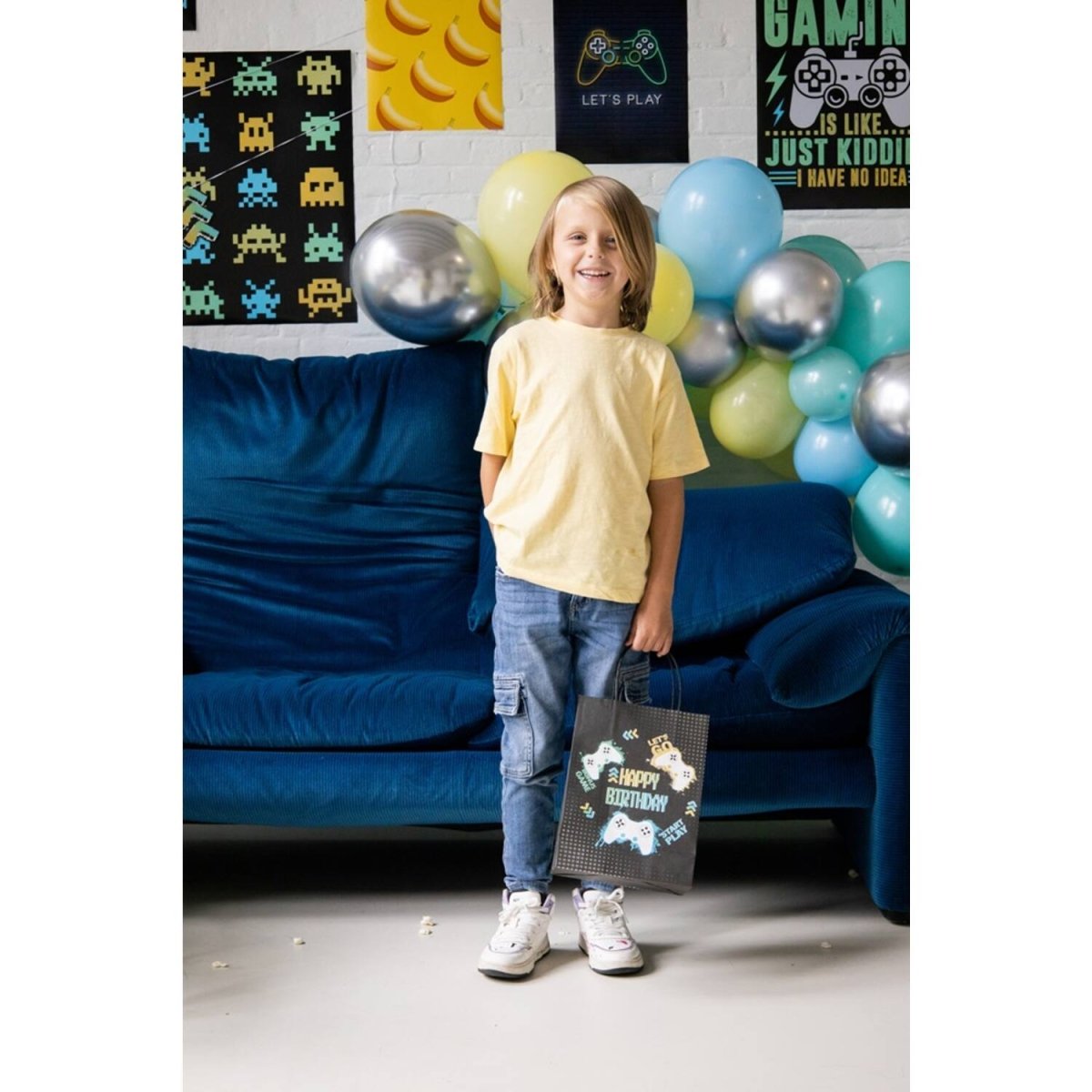 Gaming Party Cadeautasje Happy Birthday 27cm 6st