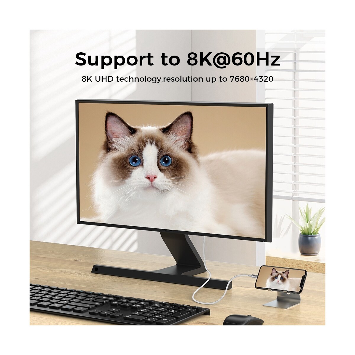 NÖRDIC 2m USB4 USB-C til C nylonflettet kabel PD3.1 med 240W hurtiglading 40G 8K60Hz 4K120Hz 5K60Hz 2x4K60Hz Emarker