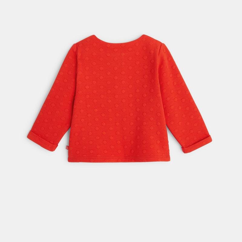 Gilet coton à pois rouge bébé fille Rouge