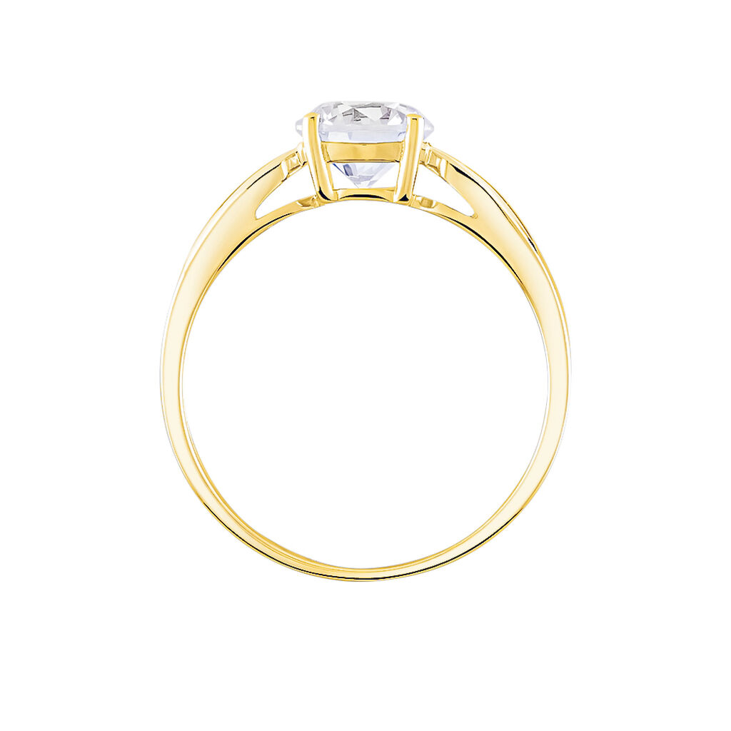 Bague Solitaire Illyana Or Jaune Oxyde De Zirconium