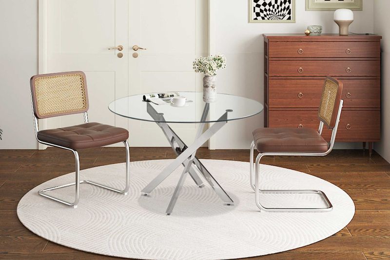 Lasi - Tafel - Rond - Glas - Chroom