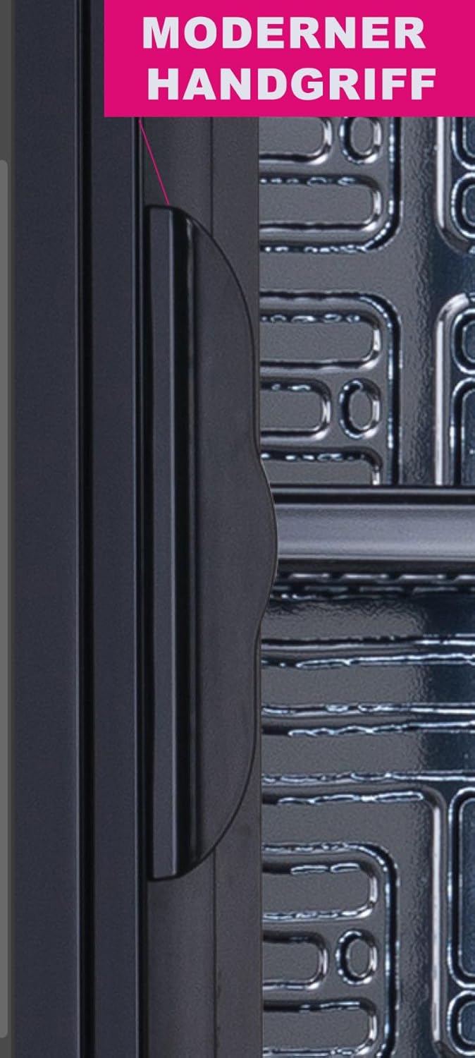 Getränkekühlschrank Flaschenkühlschrank schwarz 360 L mit Glastür abschließbar LED-Bel. 0°bis+10°C 5 Einlegeroste verstellbar