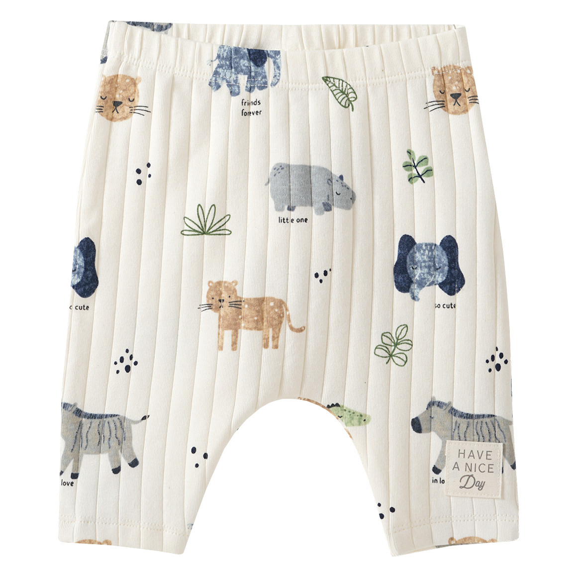 Topomini Pure Collection 2 Baby Leggins in uni und mit Allover-Print dunkelblau / hellbeige
