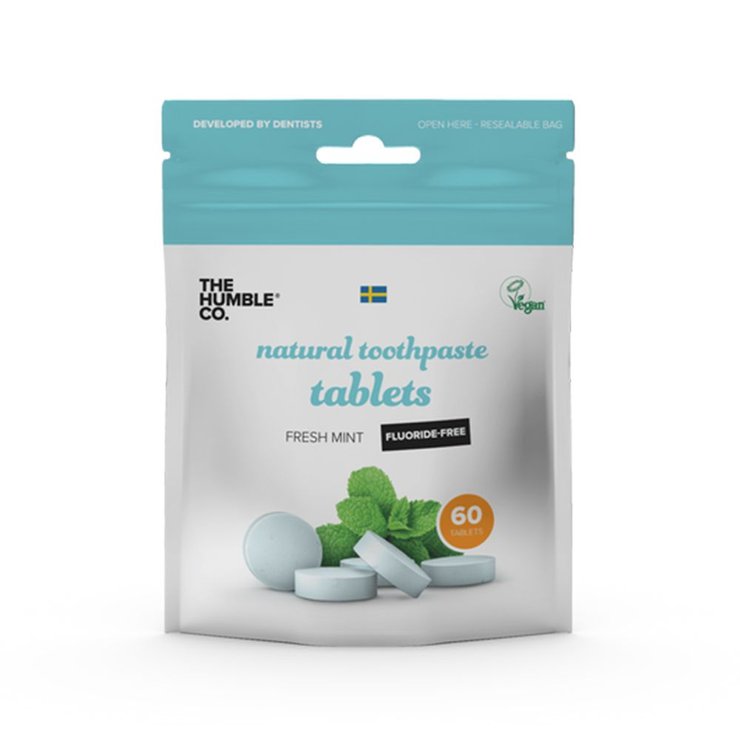 Dentifrice Menthe Fraîche SANS fluor x60 pastilles The Humble Co.