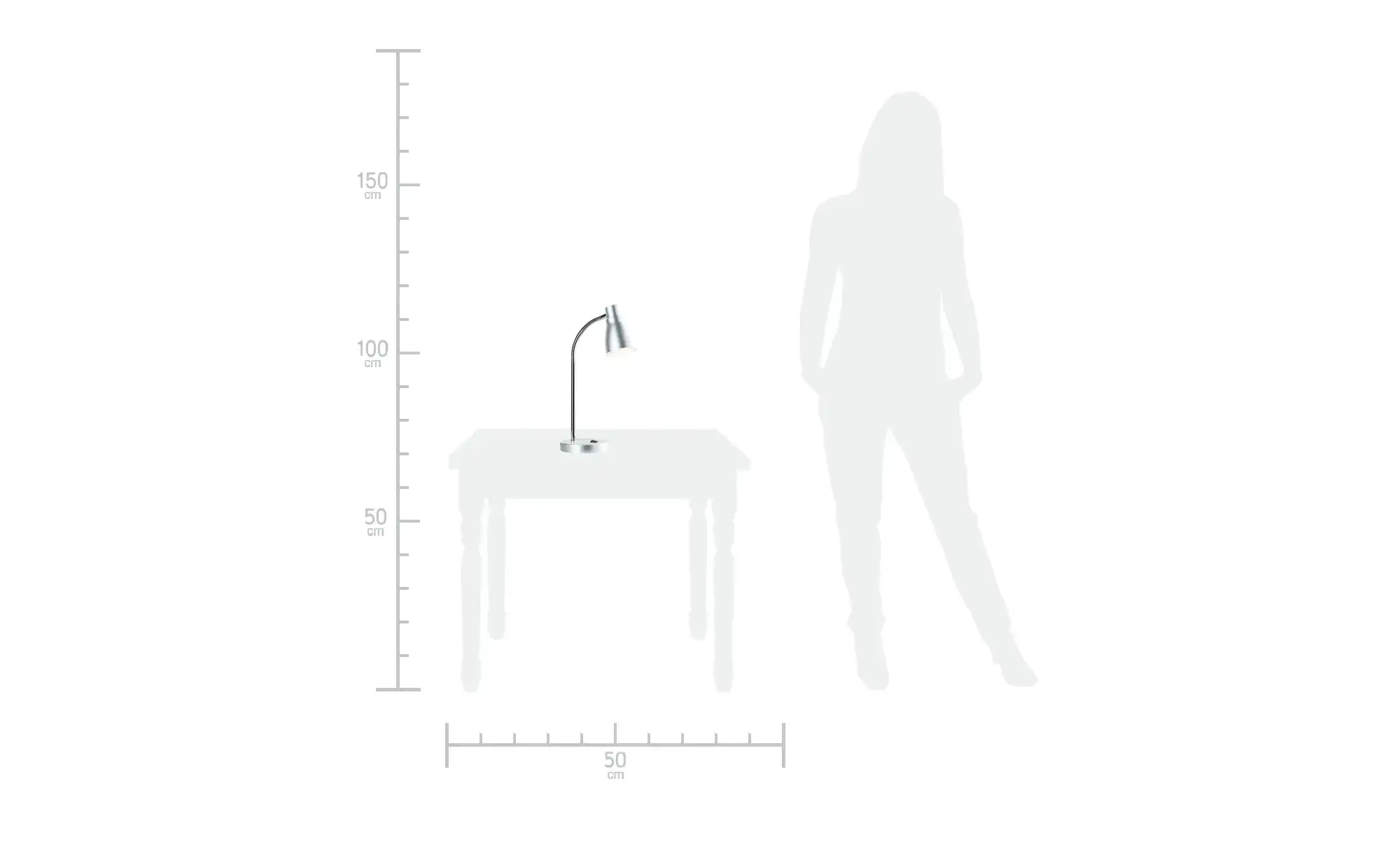 KHG LED-Tischleuchte silber mit flexiblem Arm