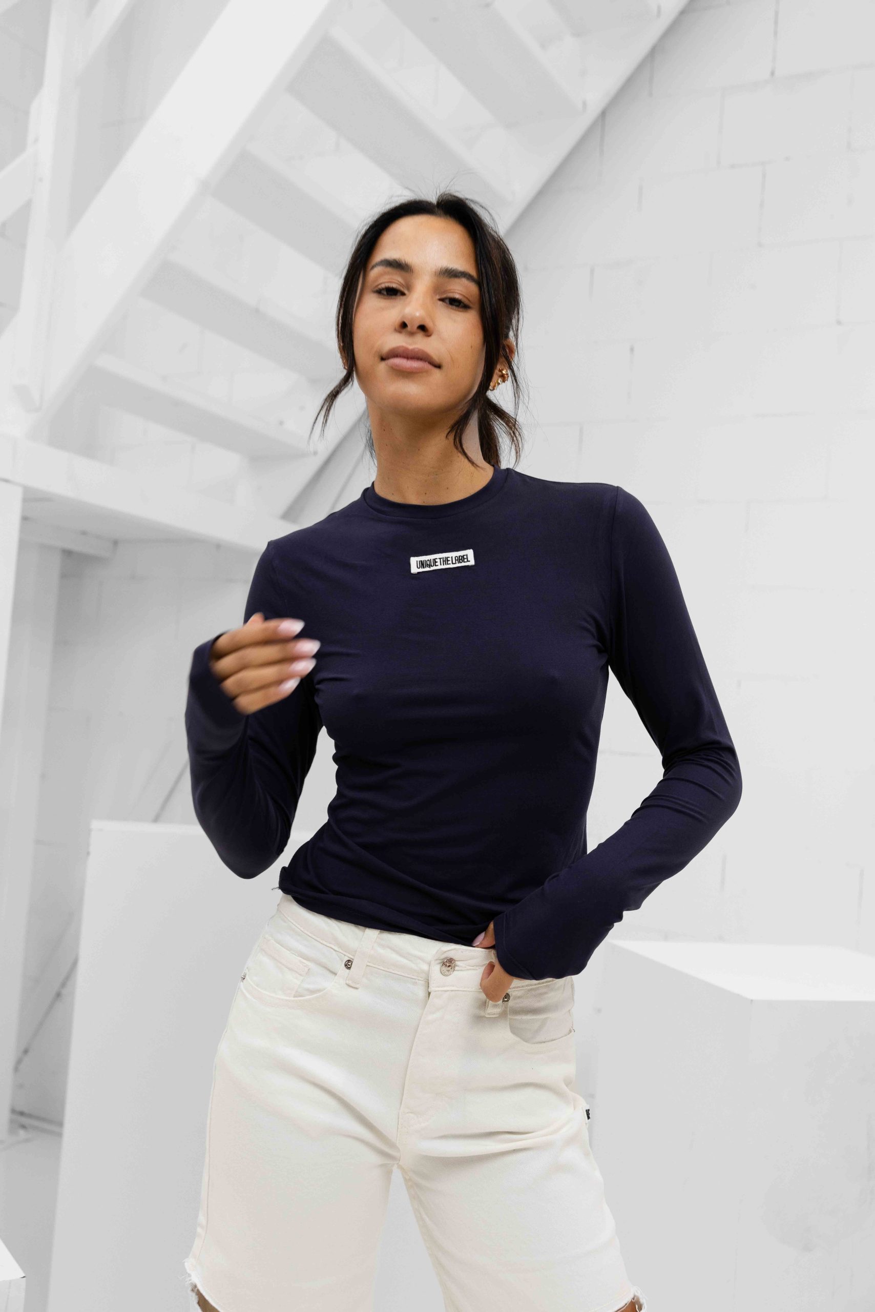 Unique The Label Nena Longsleeve Dames Donkerblauw