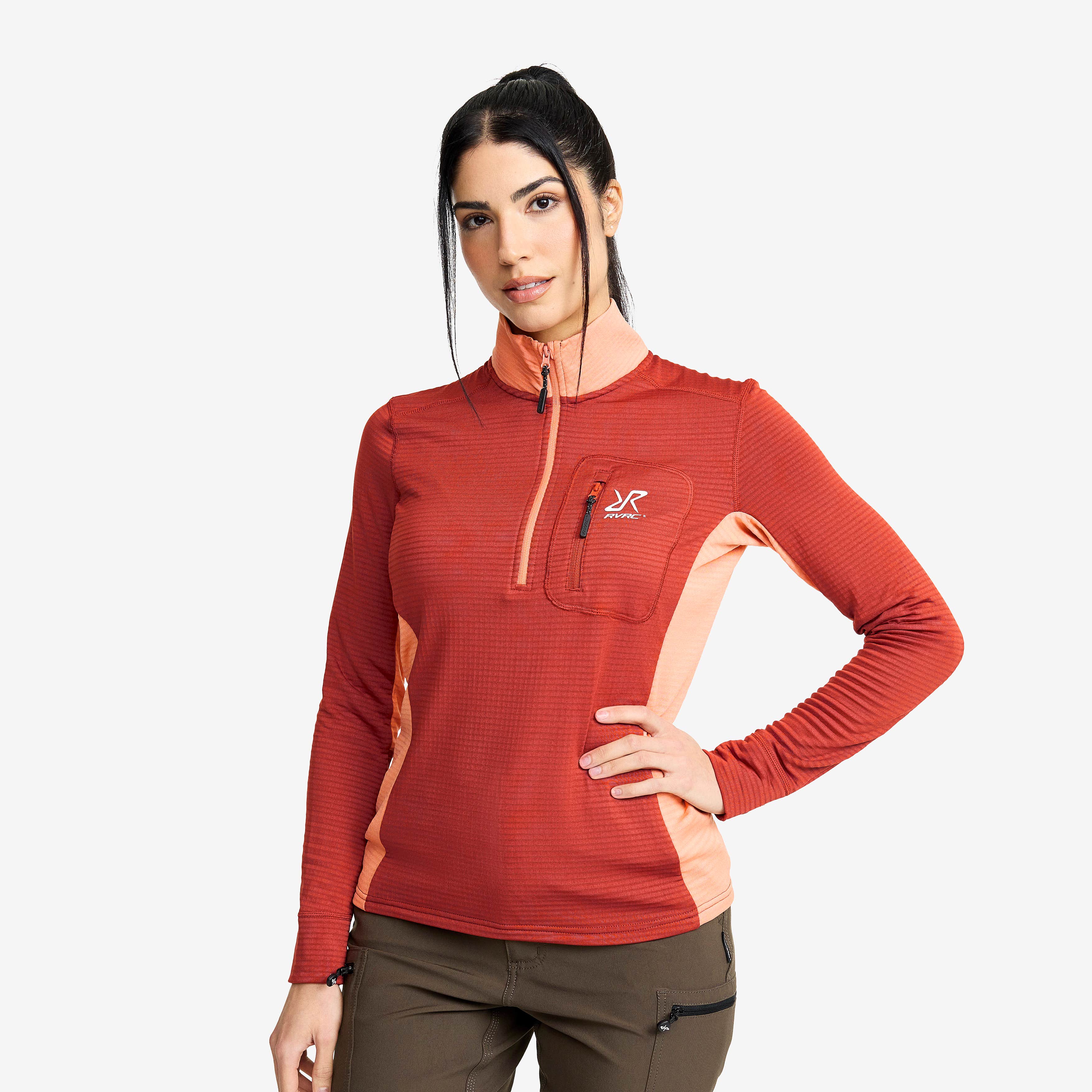 Waffle Half-zip Fleece  Dame Cinnabar