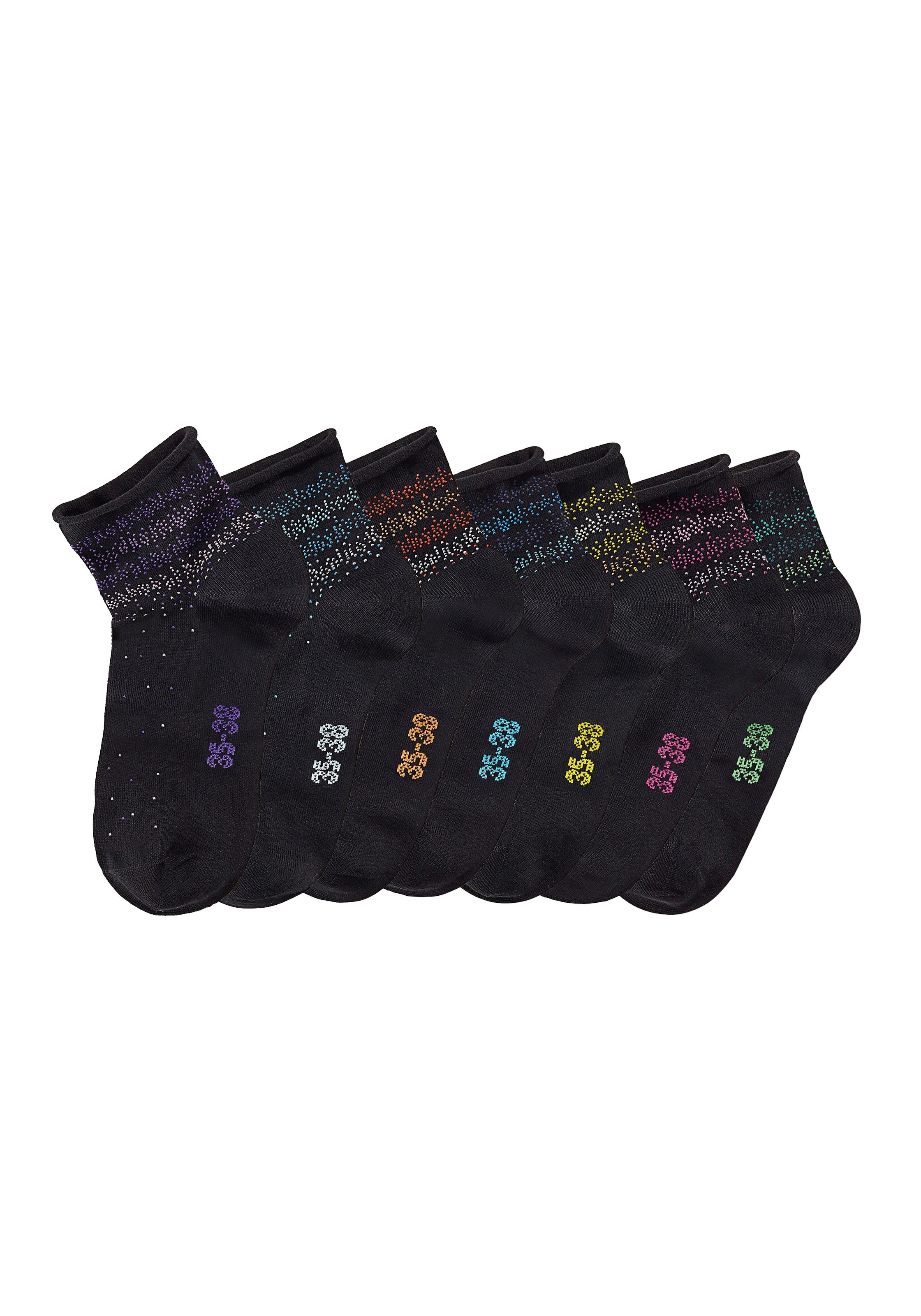 H.I.S Kurzsocken Packung, 7 Stk. tlg. mit Pünktchen Muster