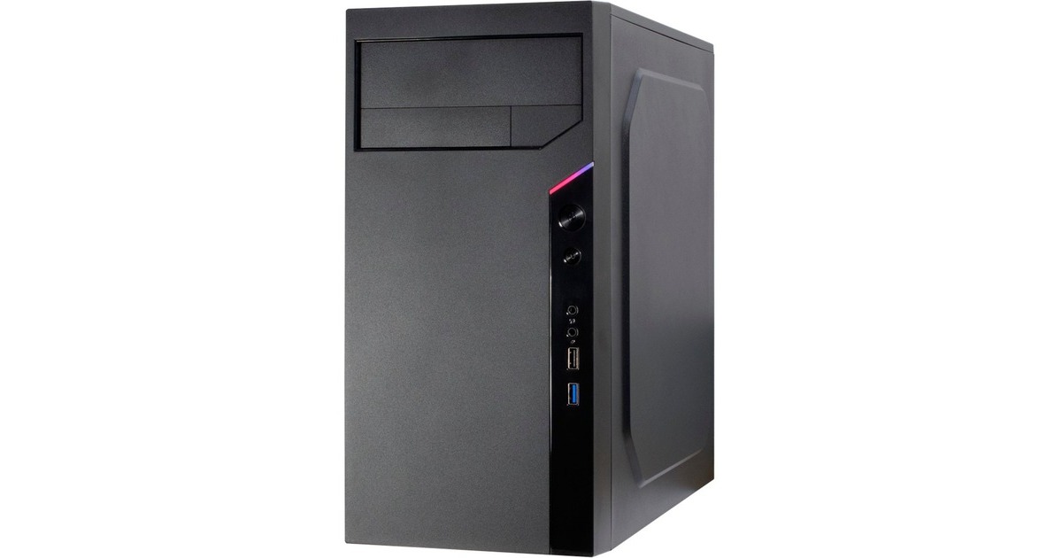 Inter-TechIT-6505 Reto mini tower behuizing  (Zwart | 2x USB-A)