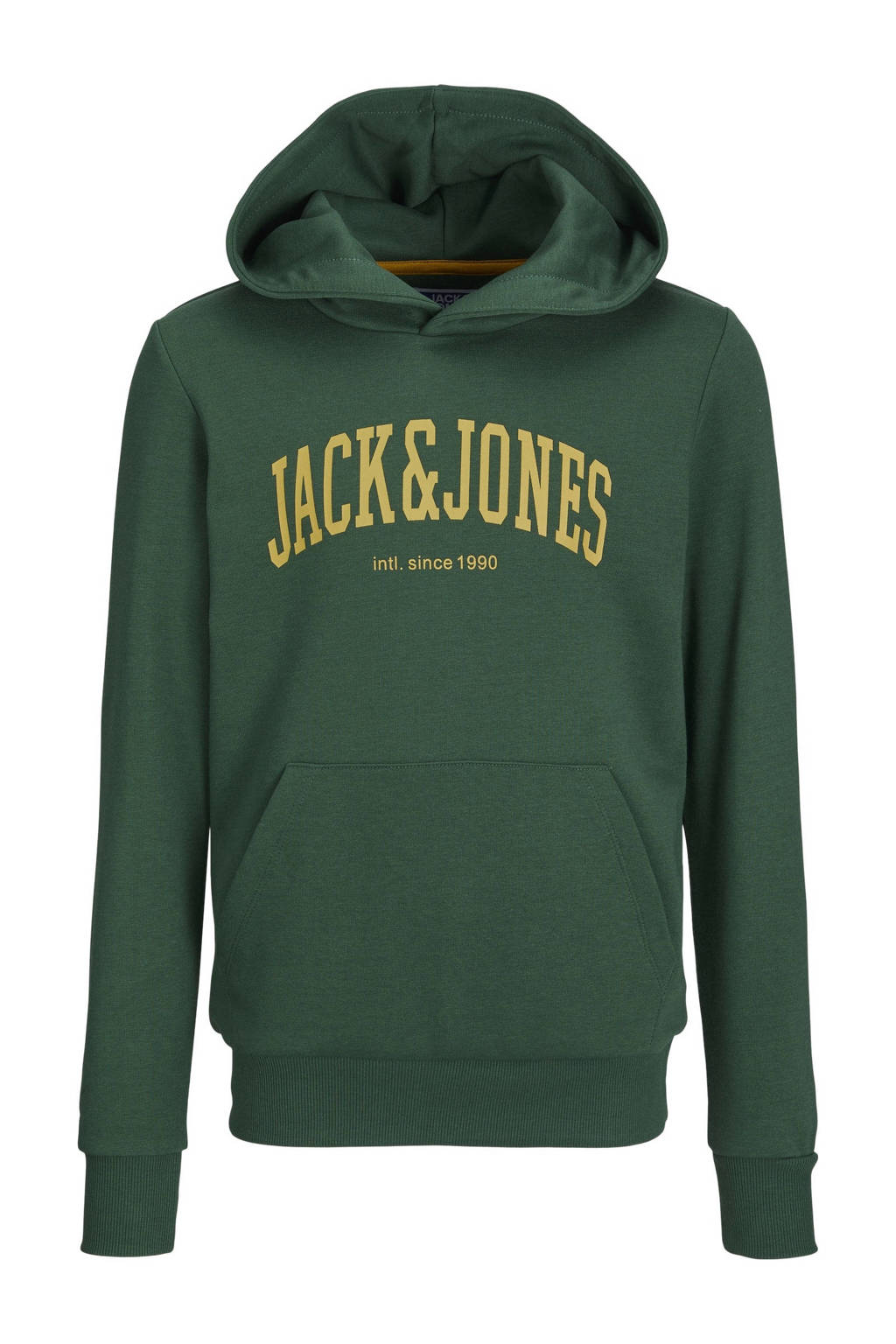 JACK & JONES hoodie JJEJOSHmet tekst donkergroen