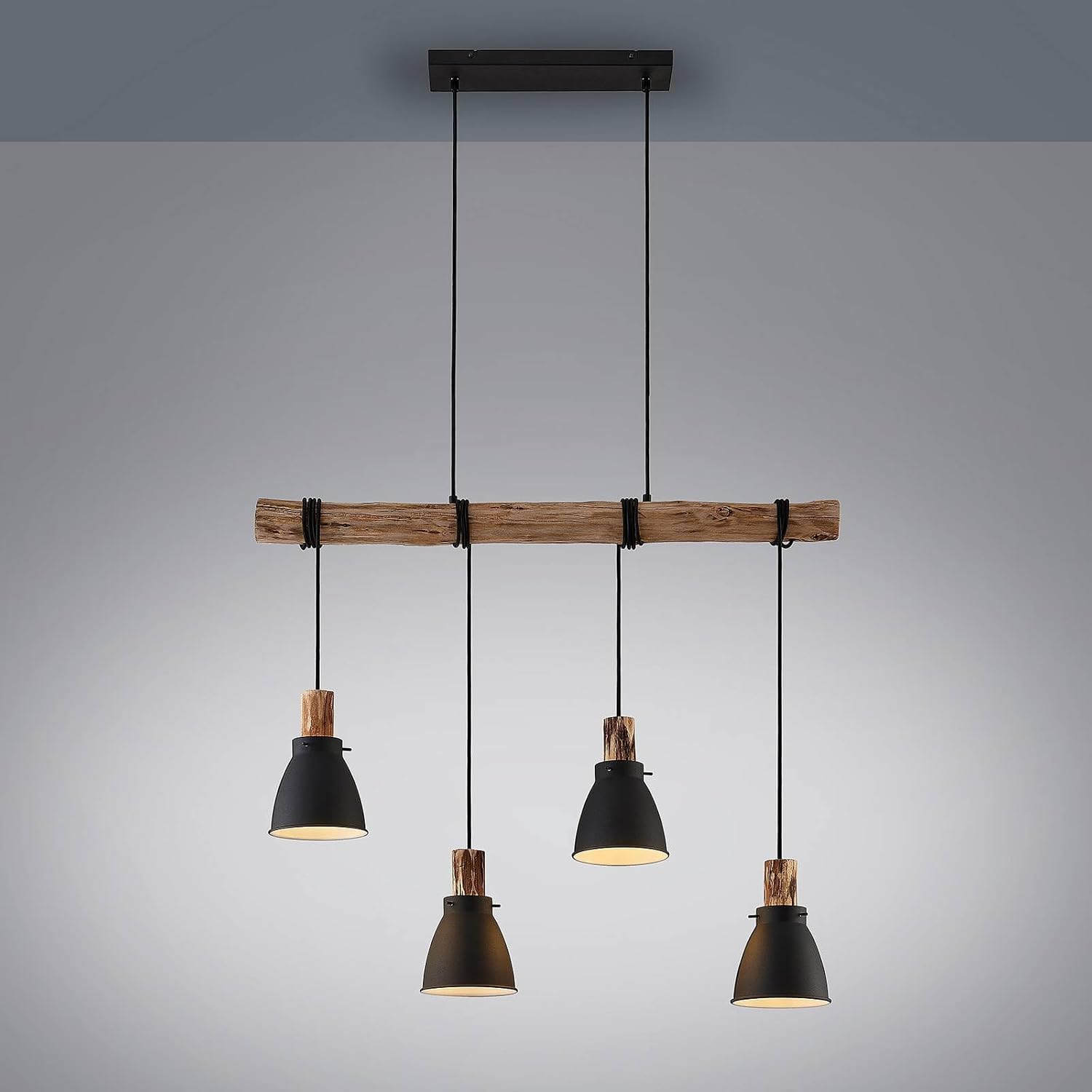Lindby Esstisch Pendelleuchte Metall Holz, Hängeleuchte Esszimmer 4x E14 max. 8W ohne Leuchtmittel Hängelampe Wohnzimmer Esszimmerlampe Küchenlampe