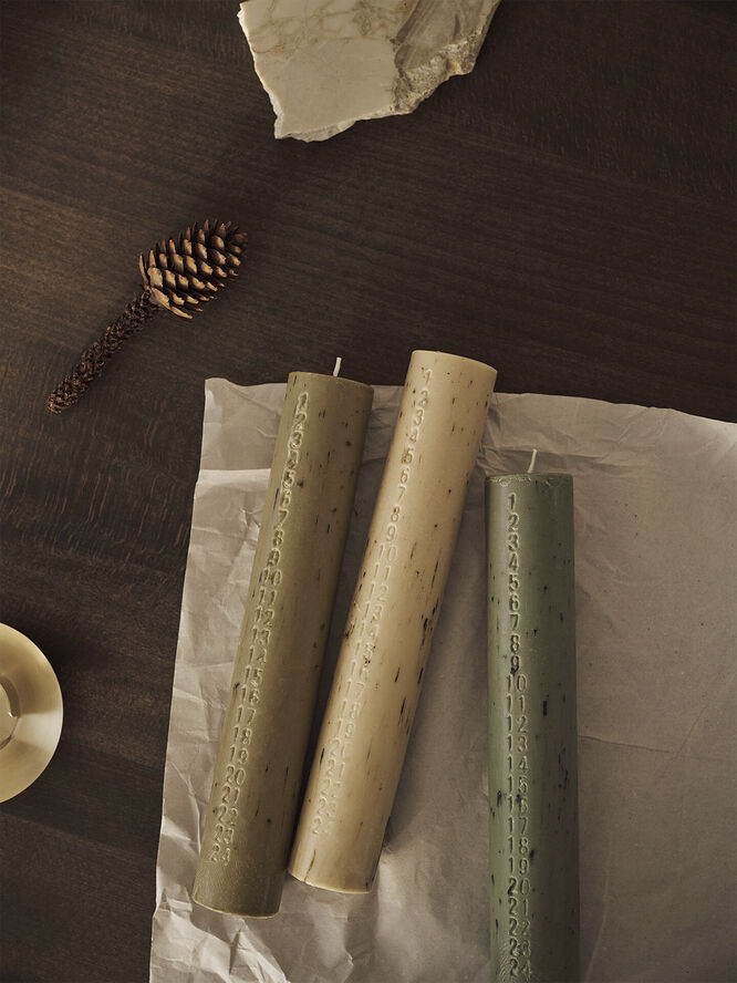 ferm LIVING Mura Advent Candle - Artichoke Gree Artichoke green